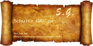 Schultz Géza névjegykártya