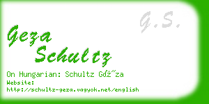 geza schultz business card